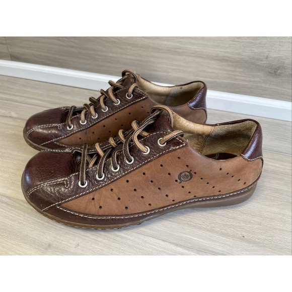 Born Size 6.5 W0578 Hawkeye Brown Leather Lace Up Shoes Oxfords Womens "Bowling" - Picture 3 of 11